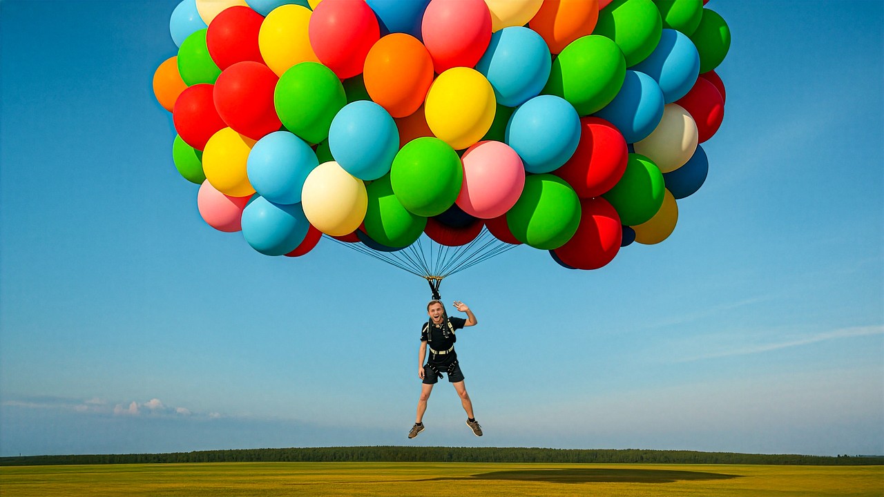 Wie viele Ballons braucht man zum Fliegen?