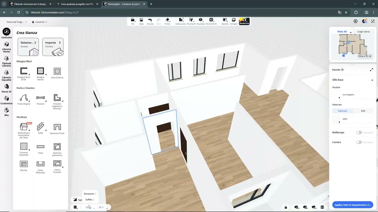 Software 3D render design d'interni e outdoor - Homestyler Pro e Tilelook 3D Home