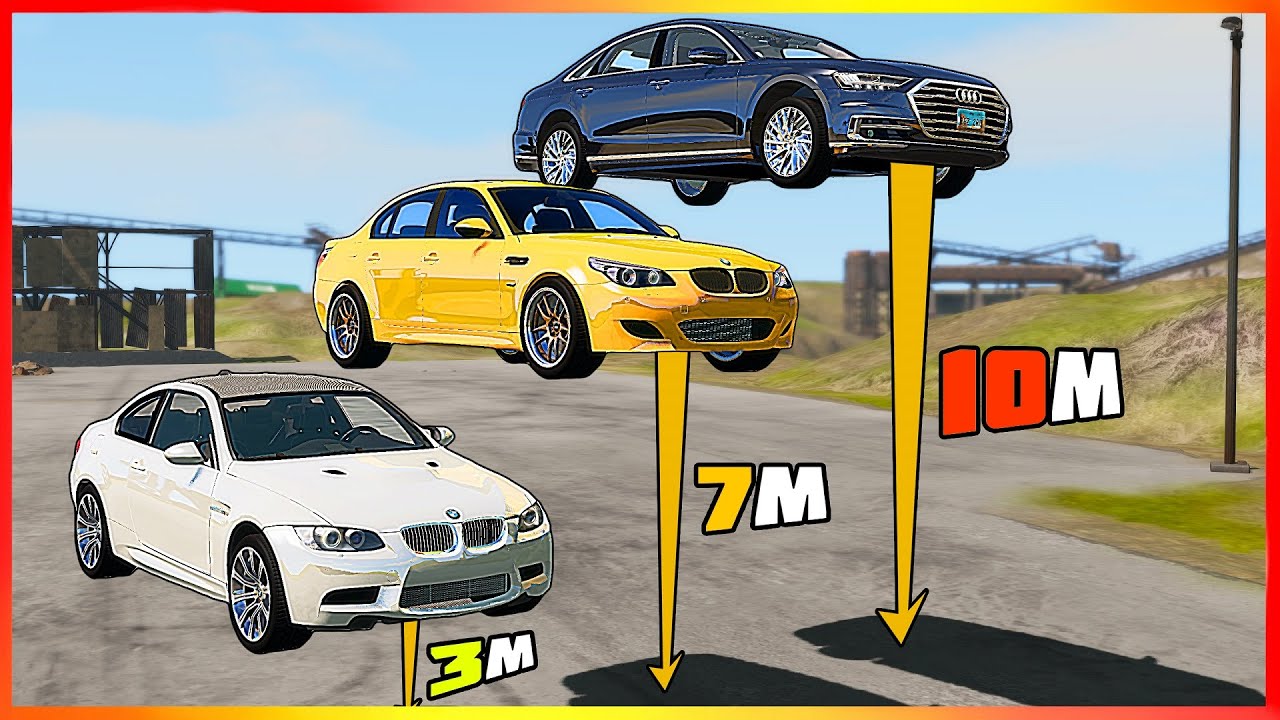 Dumping cars from different heights - BeamNG.drive
