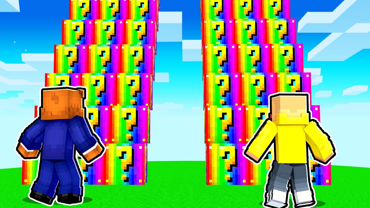 FLOATING To The Top Of These GTA Lucky Block Stairs In Minecraft