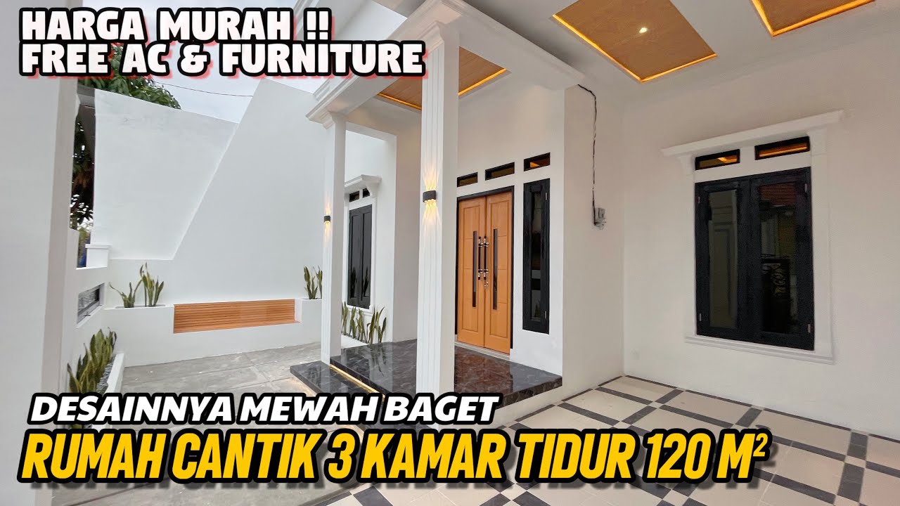 DIJUAL RUMAH CANTIK 120 M² || 3 KM TIDUR  || 2 KM MANDI || FREE AC & FURNISHED || 5 MENIT STASIUN 