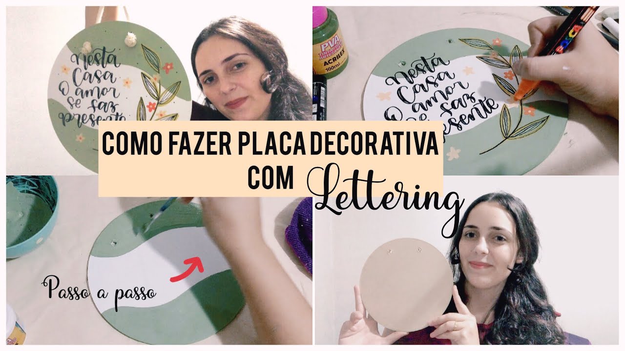 COMO FAZER DECORAÇÃO com LETTERING | pintura em MDF para iniciantes | passo a passo