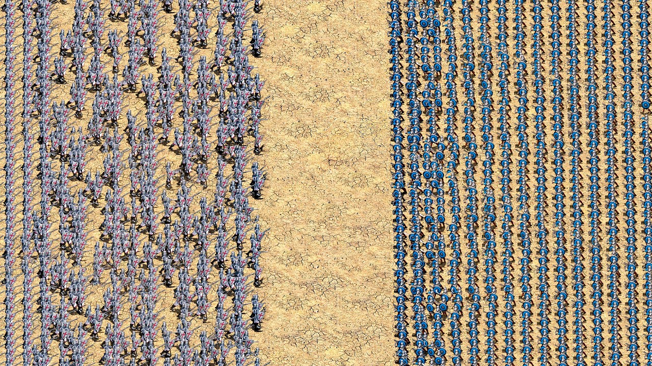 1000 Swordsmen vs 1000 Arabian - Swordsmen Stronghold Crusader Definitive Edition