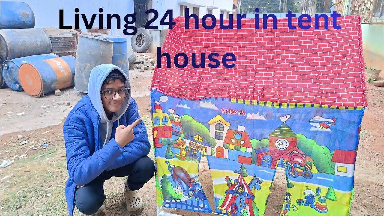 LIVING 24 HOURS IN TENT HOUSE CHALLENGE ... ... #subscribe #comedy 😍😍😍😍
