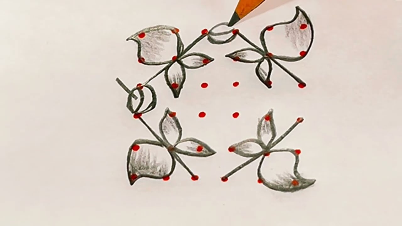6-6 dots Small Ugadi rangoli 🌺🌺🥭 Ugadi festival rangoli design 