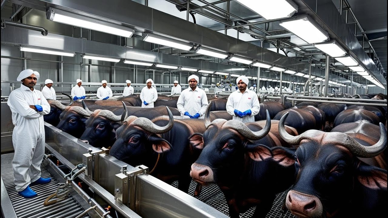 Shocking ! India Exports 2.4 Million Tons Of Buffalo Meat Every Year |  Processing Factory