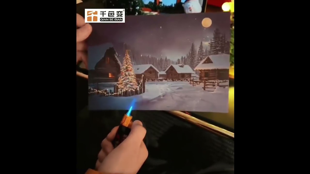 thermochromic materials for Christmas card.#christmas #colorchanging #thermochromic#heatreactive