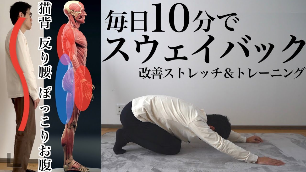 【毎日10分】スウェイバック（反り腰猫背）の原因と改善方法を徹底解説【姿勢改善・お腹痩せ】