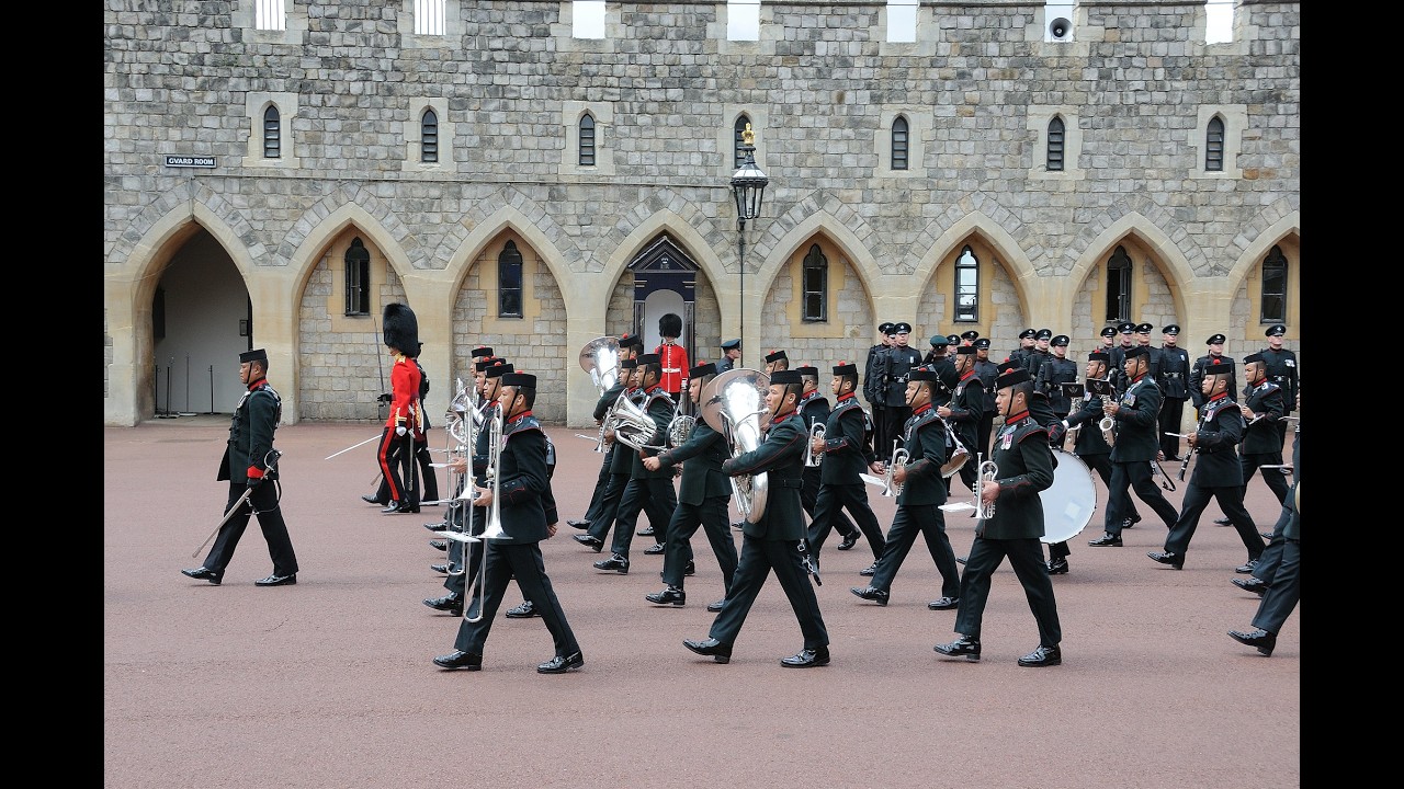 Gurkhas Band marches in at 120 paces and marches out at 140