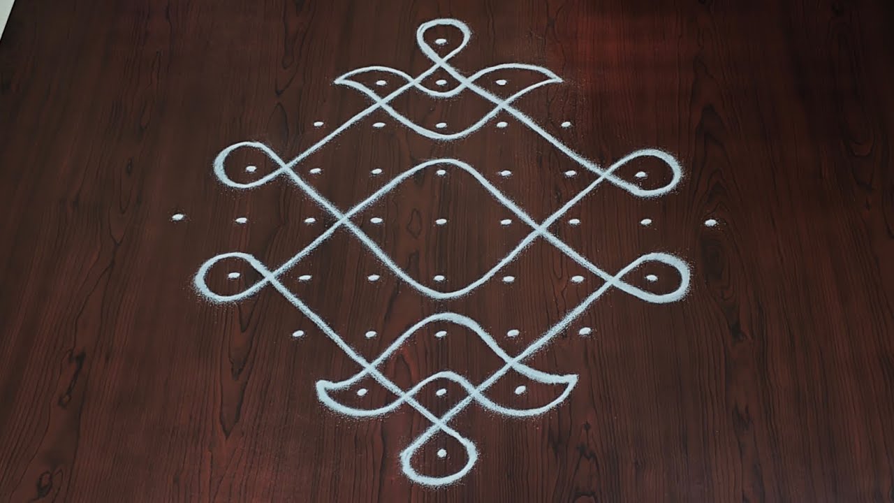 9&times;1dots melikala muggulu|easy rangoli|daily chukkala muggulu||sikku,kambhi,neli kolams|#Nice Rangoli