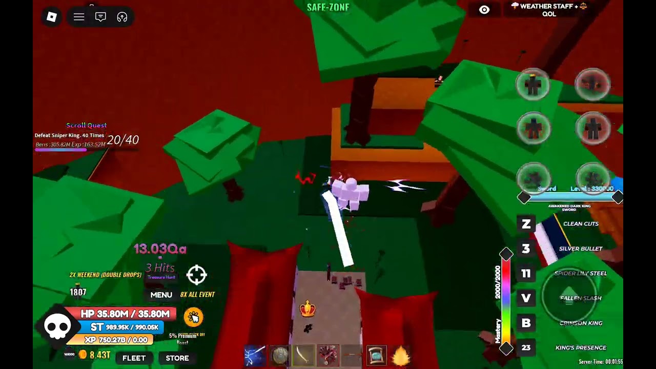 Awakened dark king sword showcase in one fruit simulator