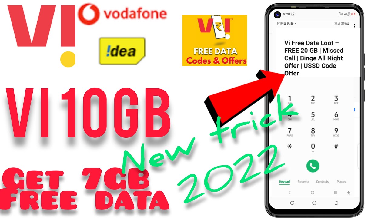 VI Free Data Offer. Vi 7GB, 10GB Data Offer 2022_ New Free Data Code Today