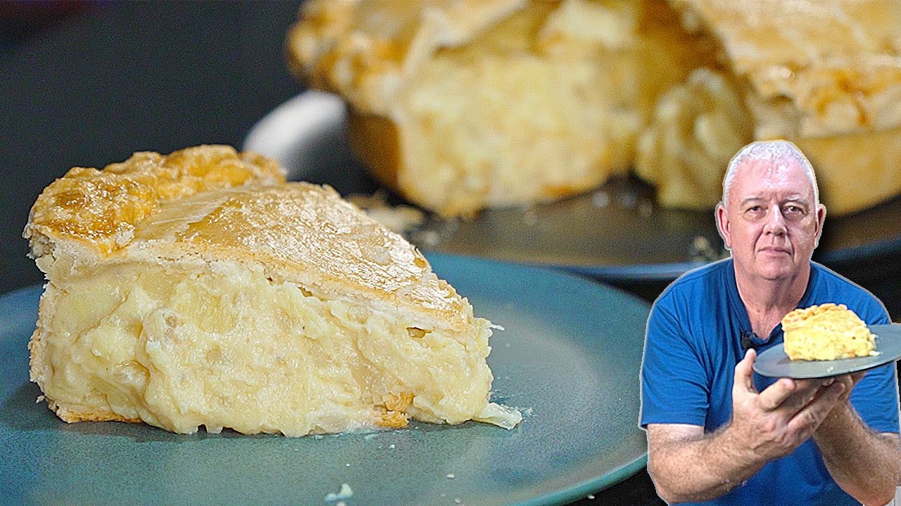 Cheese & Onion Potato Pie  - OLD-school COMFORTING pie.