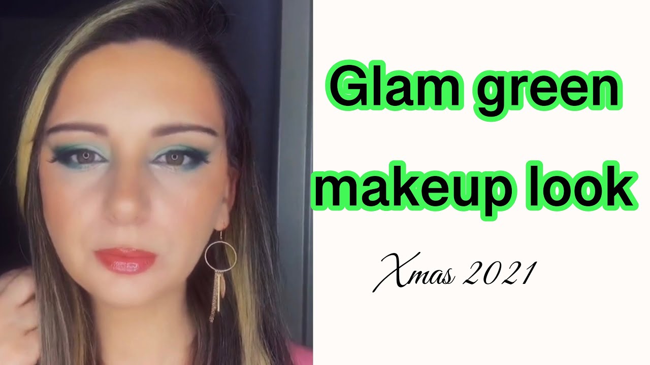 Glam green makeup tutorial | Xmas makeup look 2021 #shorts #greenmakeup #greenmakeuplook