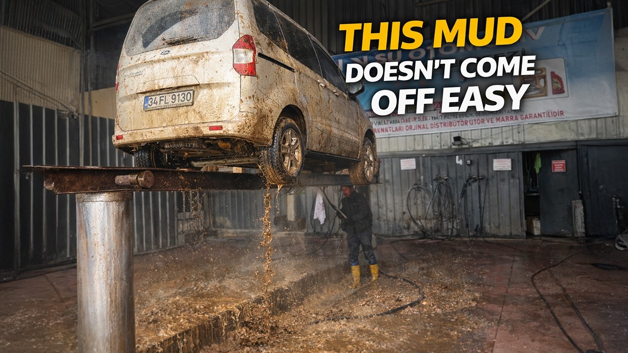 We Lifted This Muddy Ford Tourneo! Red Foam & Professional Engine Wash