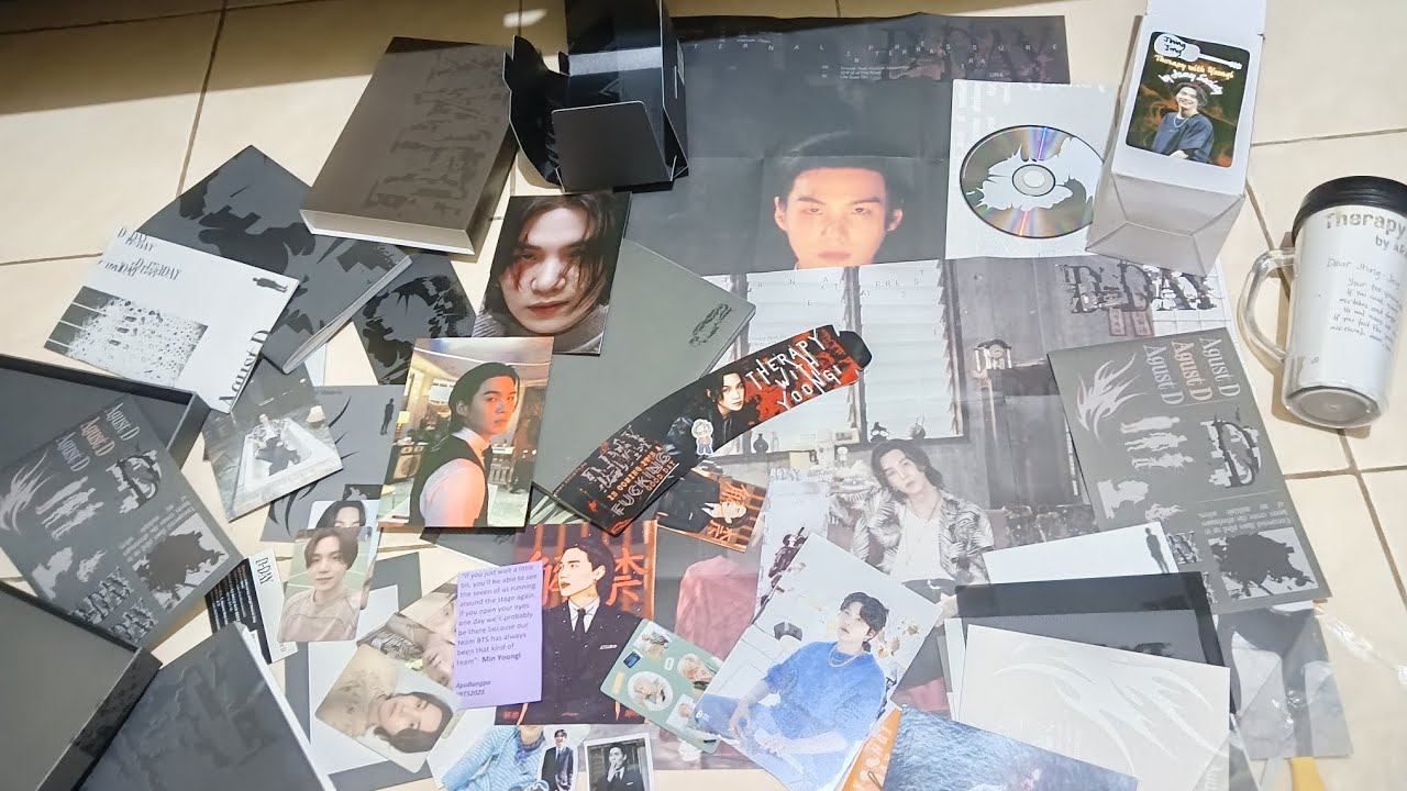 Unboxing D-DAY album by Agust D + giveaways from cupsleeves event for SUGA Day | Jhing-Jing Falogme
