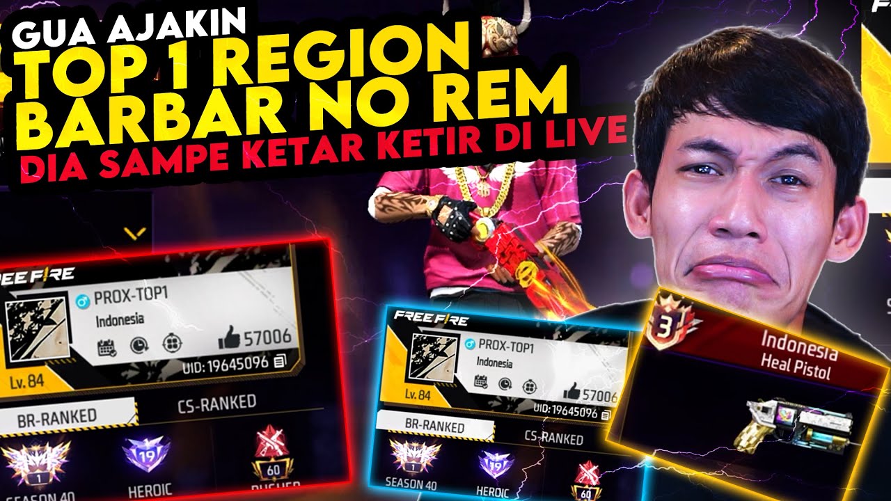 Gua Ajakin Barbar Top 1 Rank Region GM !! Malah Ditinggal Sendiri Dia Sampe Panik - Free Fire