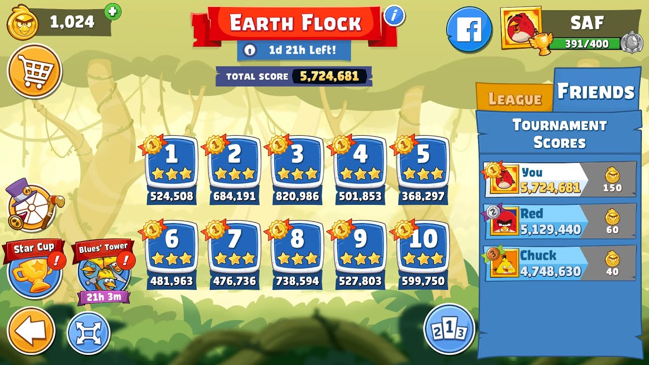 Angry Birds Friends. Eart Flock (29.02.2024). All levels 3 stars. Passage from Sergey Fetisov