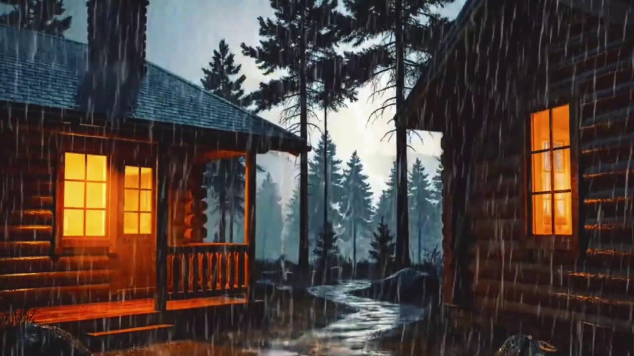 Cozy House at Night | Heavy Rain & Soft Thunder Sounds for Deep Sleep | HEAVY RAIN | RAIN SOUNDS