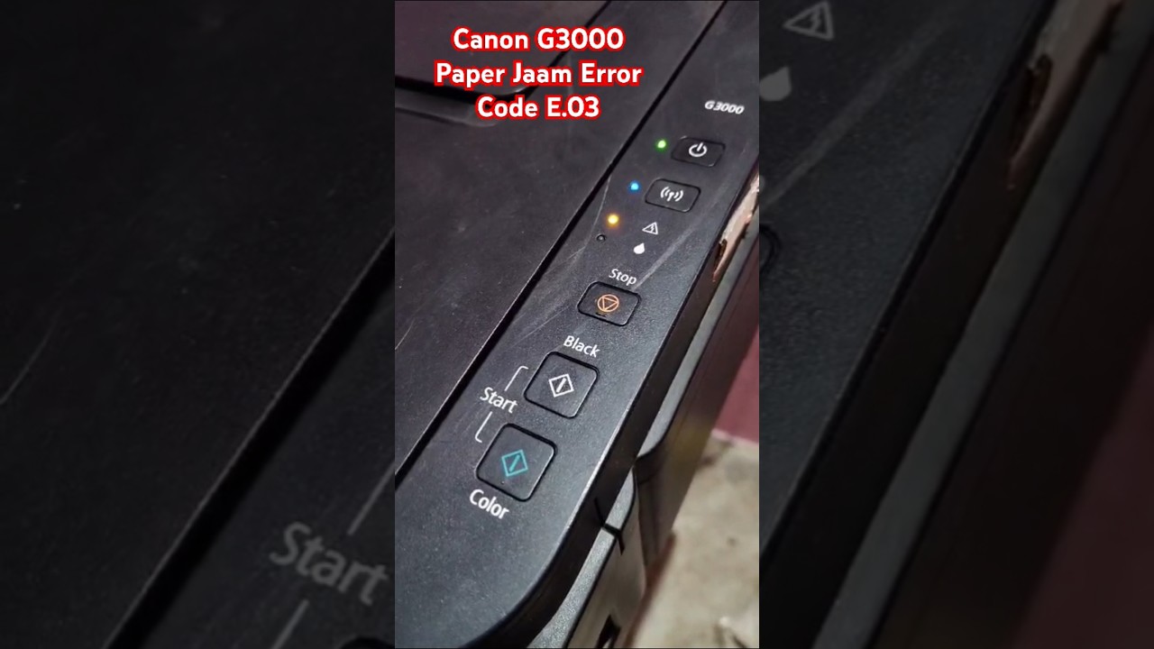 Canon G3000 G2010 Paper Jaam Error Code E.03 