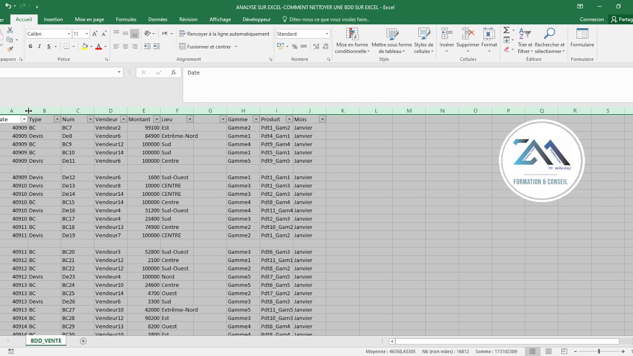 01_ANALYSE SUR EXCEL_COMMENT NETTOYER UNE BDD SUR EXCEL?