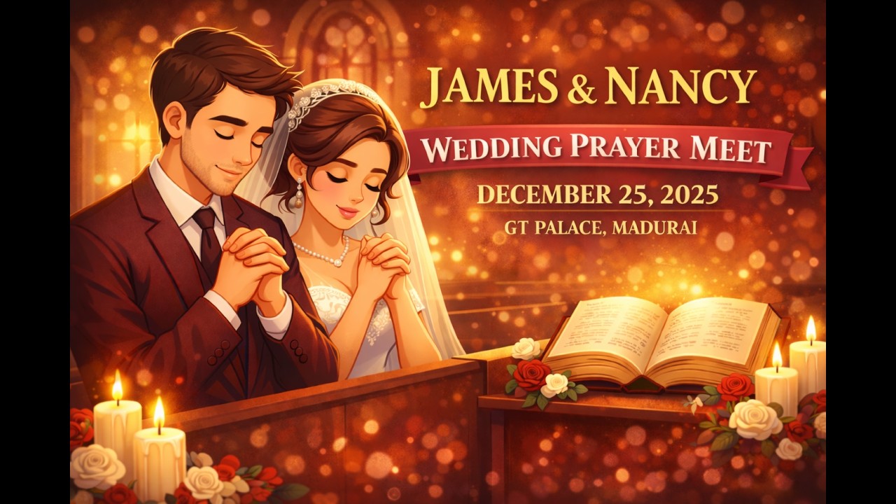 JAMES & NANCY WEDDING PRAYER MEET | DECEMBER 25, 2025 | GT PALACE MADURAI