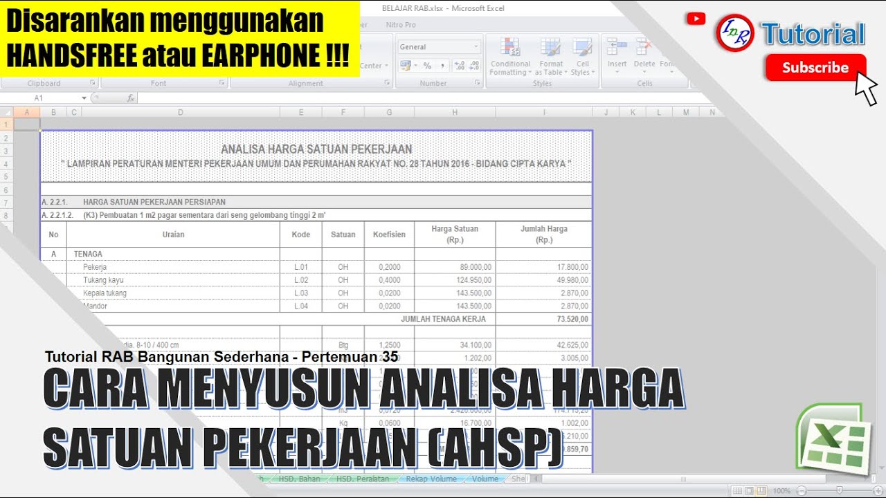 35. Cara menyusun analisa harga satuan pekerjaan (AHSP)