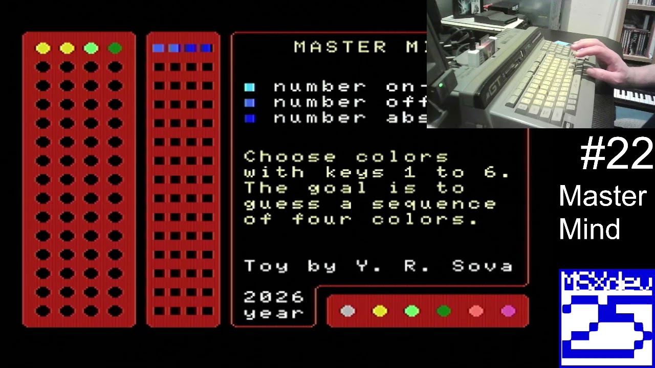 MSXdev25 - #22 Master Mind  |  First Play Reaction
