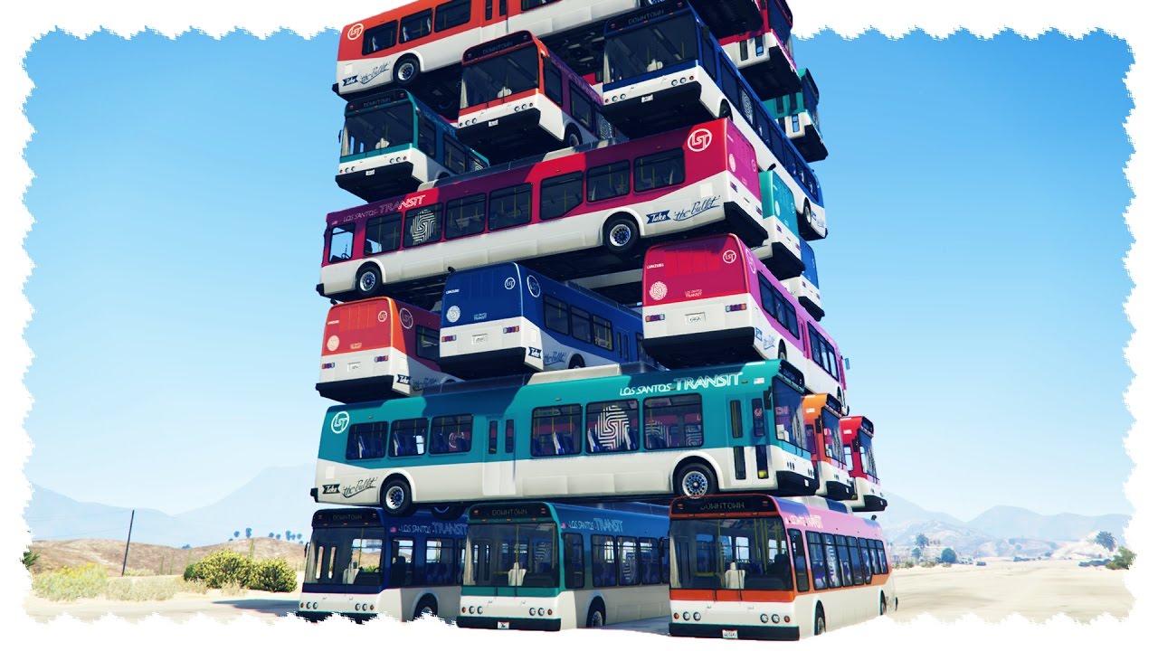 PLAYING JENGA WITH BUSES IN GTA 5!