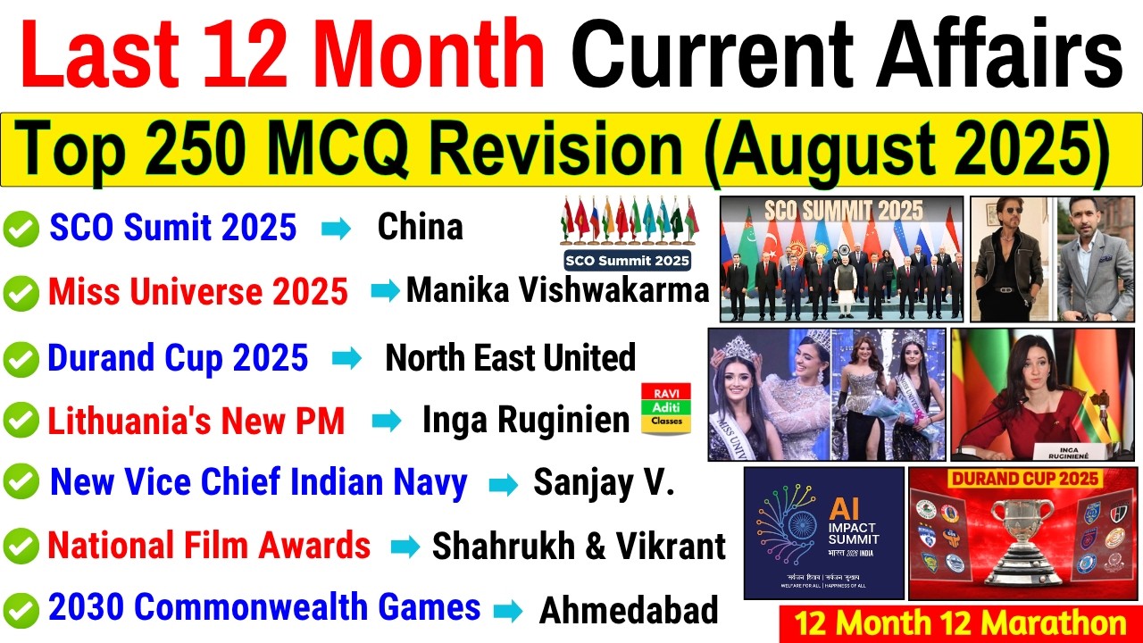Last 12 Months Current Affairs 2026 | Jan 2025 to Dec 2025 | Imp Current Affairs 2026 ssc ntpc
