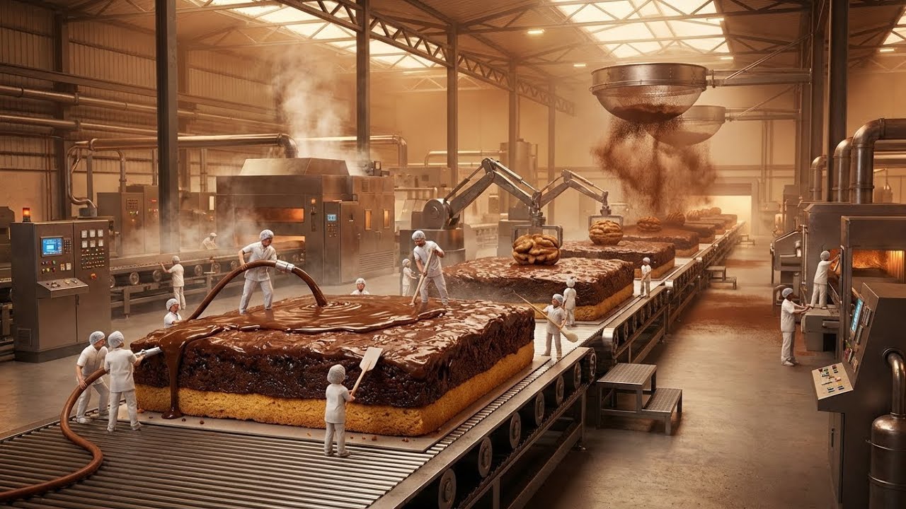 Inside a Biscuit Brownie Food Factory | From Raw Dough to Biscuit-Style Brownies