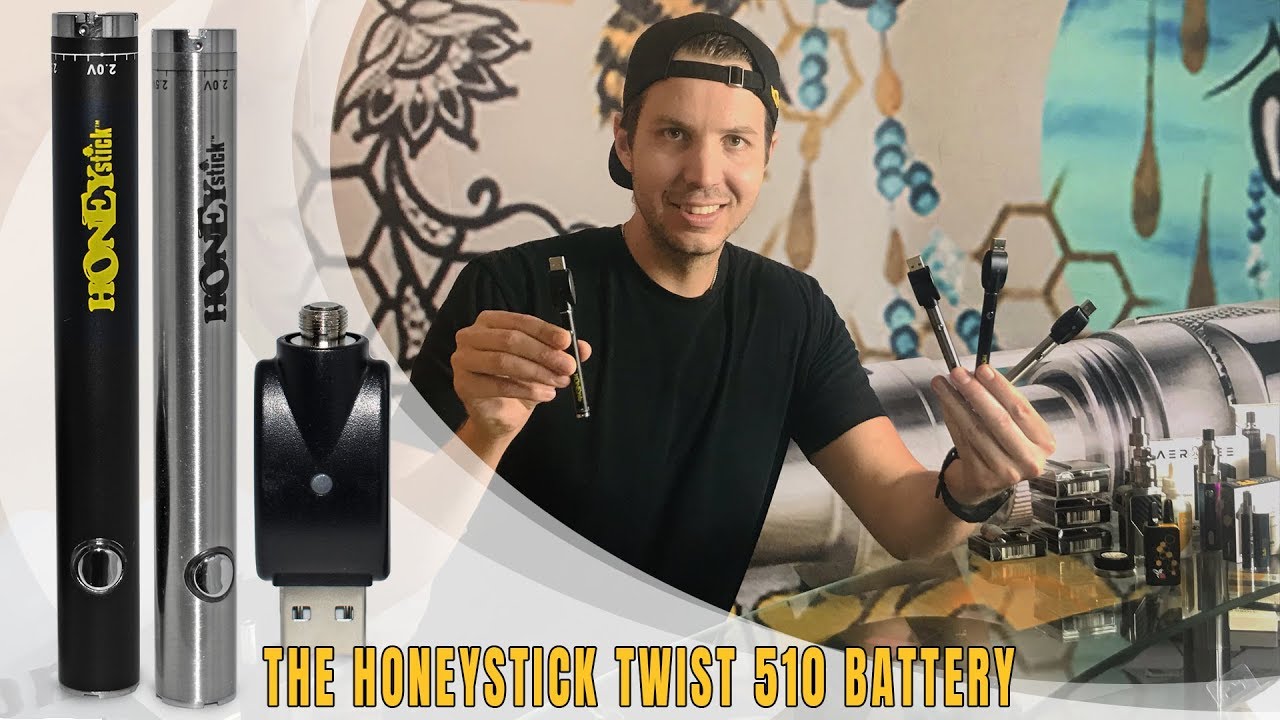 HoneyStick Twist 510 Аккумулятор для вейп-ручки | Переменное напряжение, 500 мАч, функция предварительного нагрева | Как