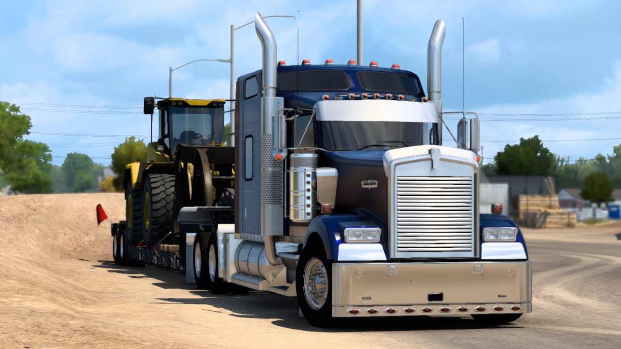 Kenworth W900 Cat C15 powered hauling heavy load from CASPER to MOAB | American Truck Simulator 1.41