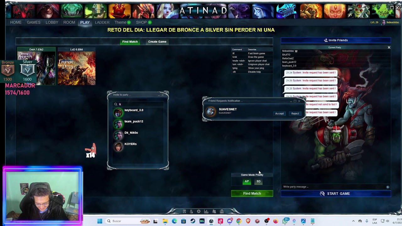 DOTA 1 - ATINAD - MEDALLA DIAMANTE