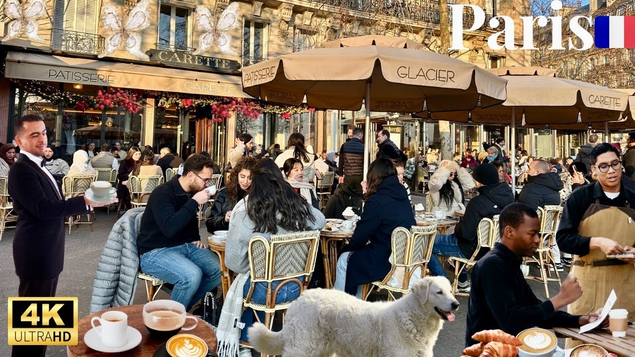 1 January 2026 PARIS 🇫🇷 FRANCE 4K HDR NEW YEAR   WALK TOUR IN PARIS MANY PEOPLE WALK STREET TOUR