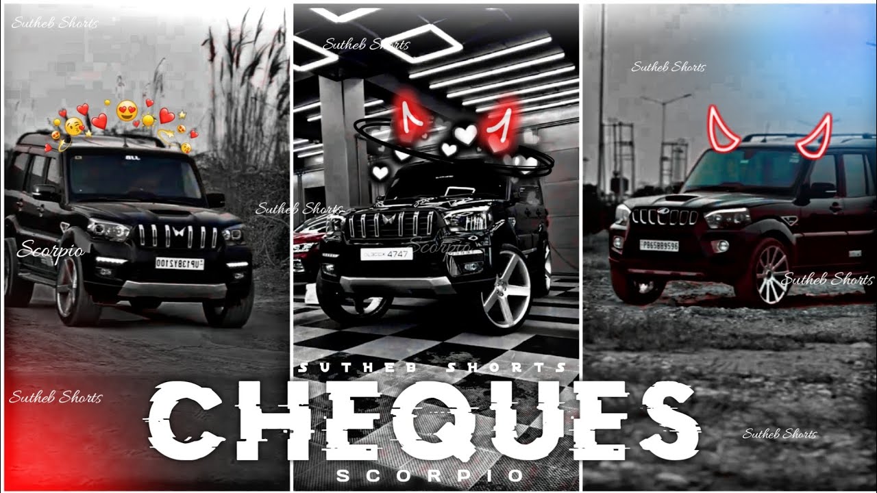 Cheques Ft.Scorpio video🔥| Scorpio video Status🥀|Cheques Shubh Song Edit🖤#cheque #scorpio  #attitude