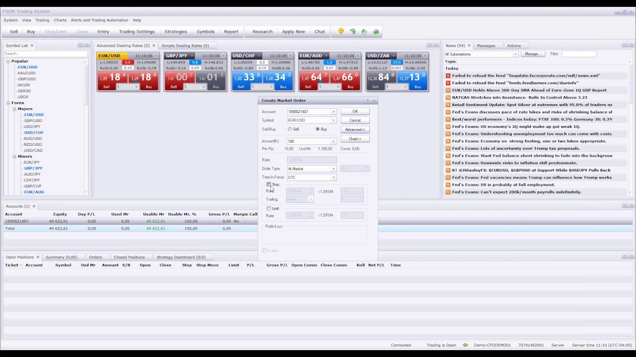 FXCM Trading Station Walkthrough
