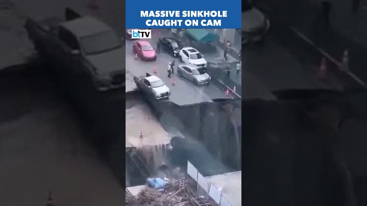 Bangkok Sinkhole Disaster Caught On Camera As Road Collapses Into Huge Crater