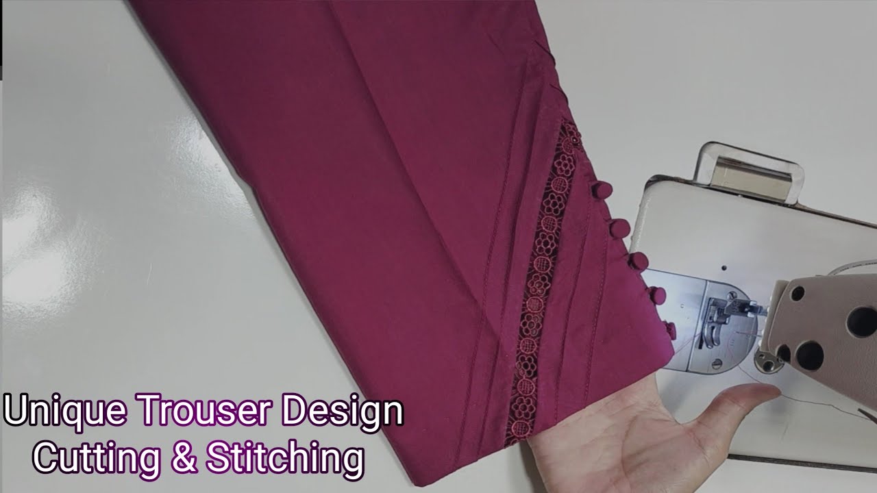 Unique Trouser Pouncha Design With Pintucks/ Pintex & Joint Lace | Pakistani Palazzo Pant Design