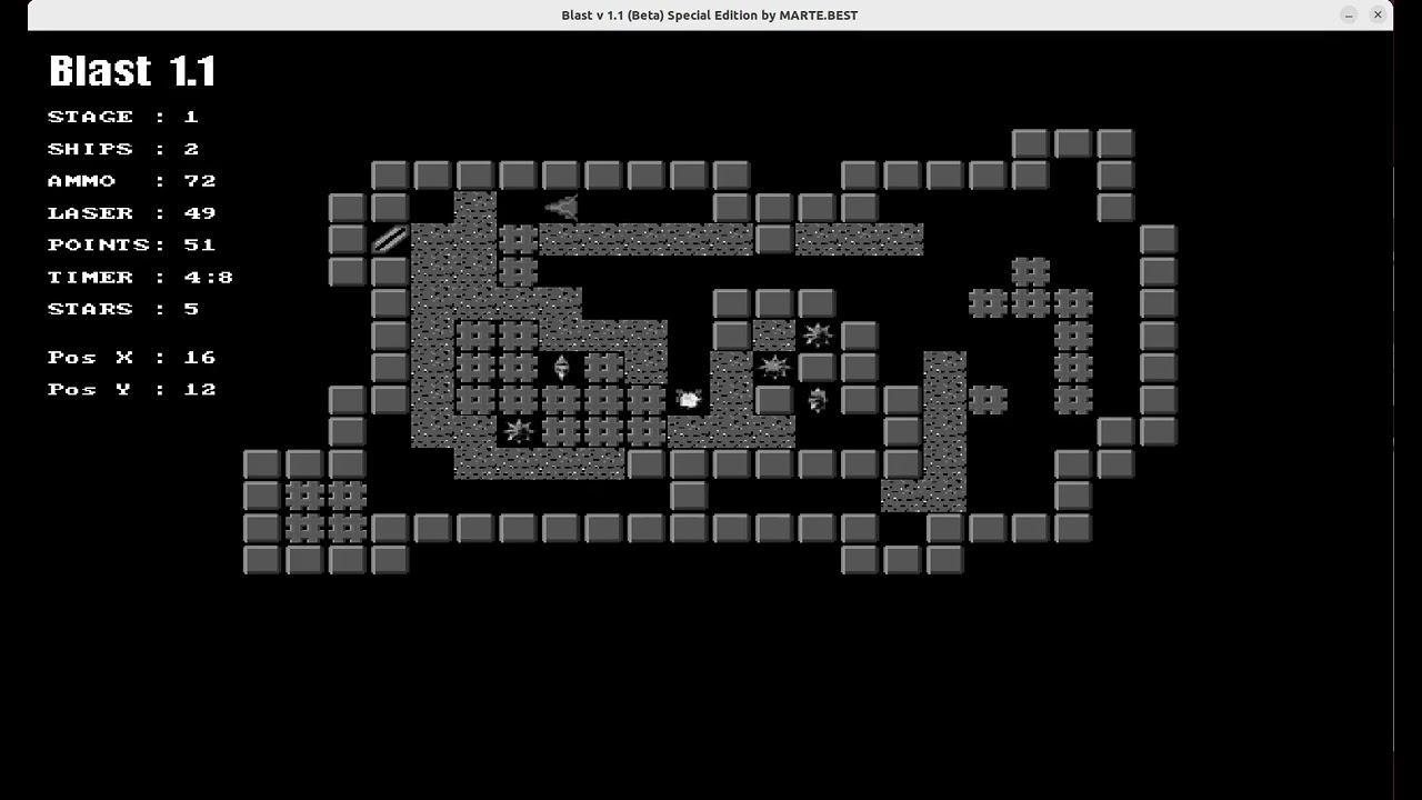 BLAST 1.1 GAME - C LANGUAGE WITH USE ALLEGRO 4.2 AND JGMOD LIBRARIES. OLD SCHOOL 2D GAME. MAZE GAME.