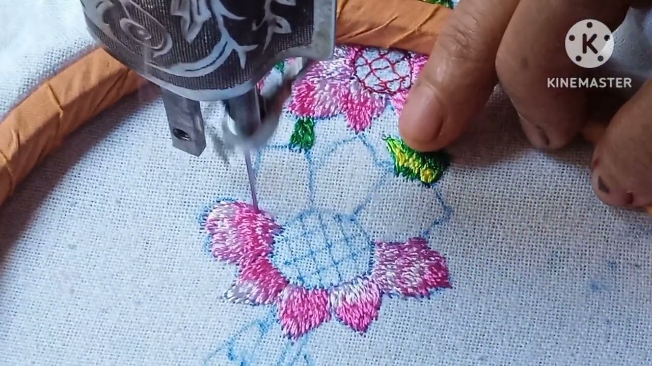 Flower filling with resham daga to kashmiri stitch @all type embroidery 🔥