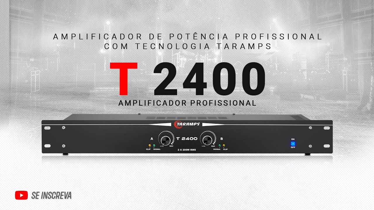 Amplificador de Audio Profissional Taramps 400 Watts RMS modelo T2400