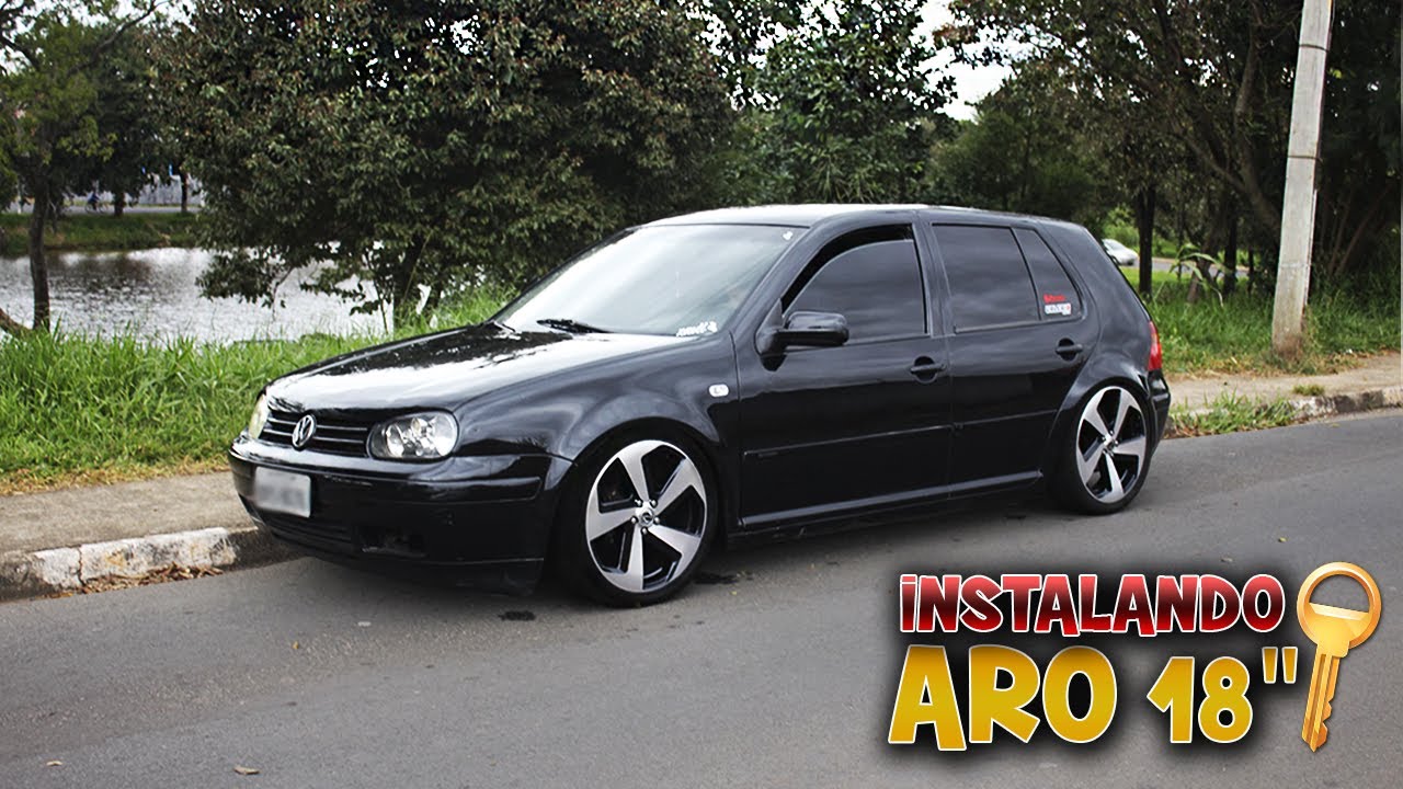 INSTALANDO RODAS NOVAS NO GOLF MOD ARO 18 DO GTI XAVII/ BINHHOO VIDEOS