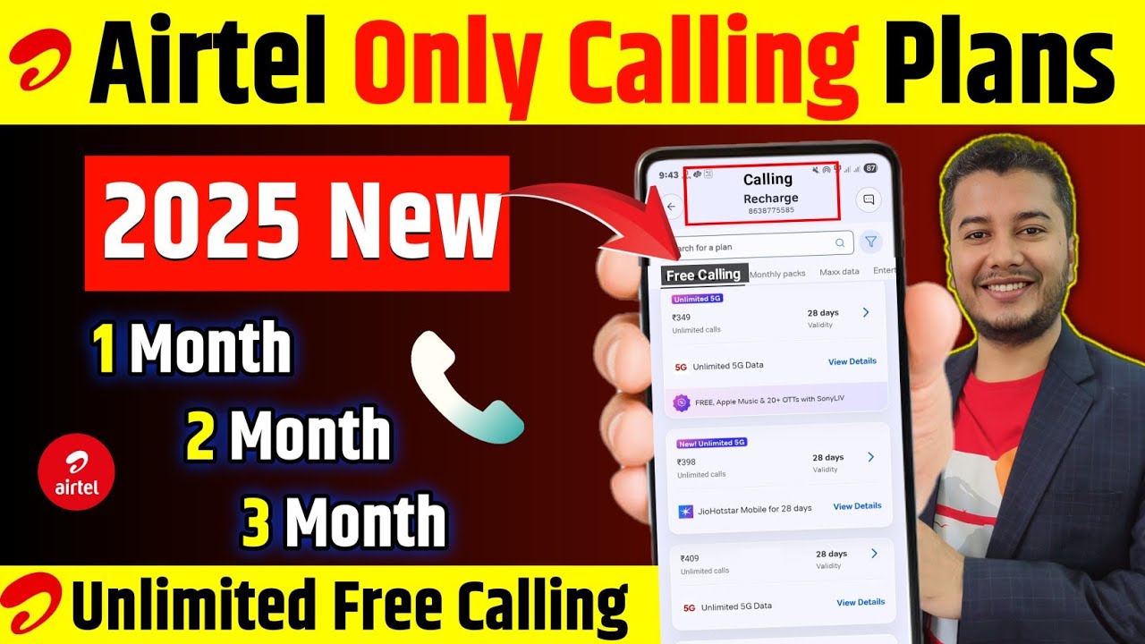 Airtel Only Calling Plans 2025 🔥 | Best Airtel Calling Recharge Plans | Airtel Recharge Plan 2025
