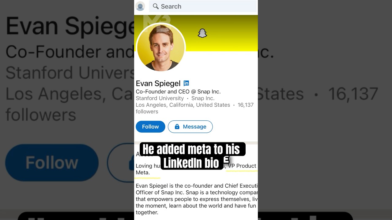 Why the Snapchat CEO put Meta in his LinkedIn bio