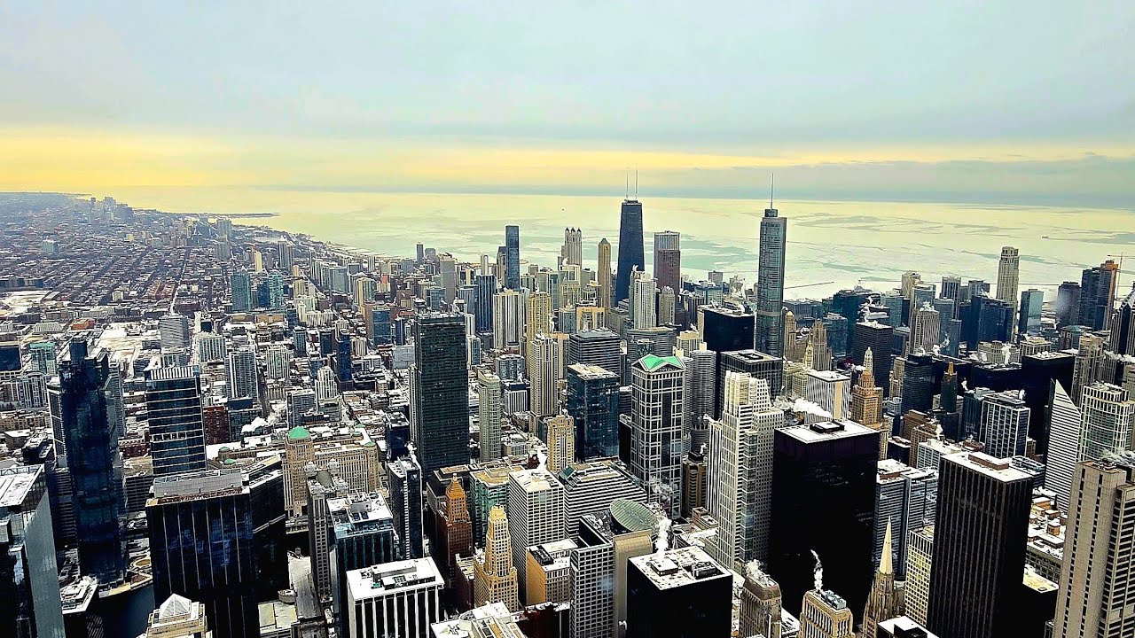 Bird's Eye View Of Chigago At The Top Of The Willis Tower (Sears Tower)