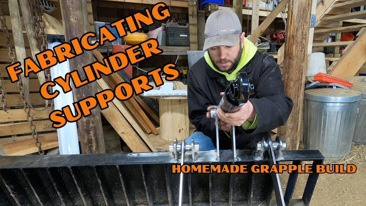 FITTING PIVIOT POINTS TO THE BUCKET, HOMEMADE GRAPPLE BUILD