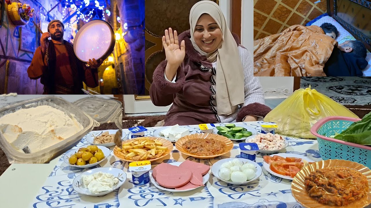بطبل🥁 والمزمار🎺 مسحراتى بلدنا🔊 عمل قلبان وأجمل سحور فى أول يوم رمضان 🎊