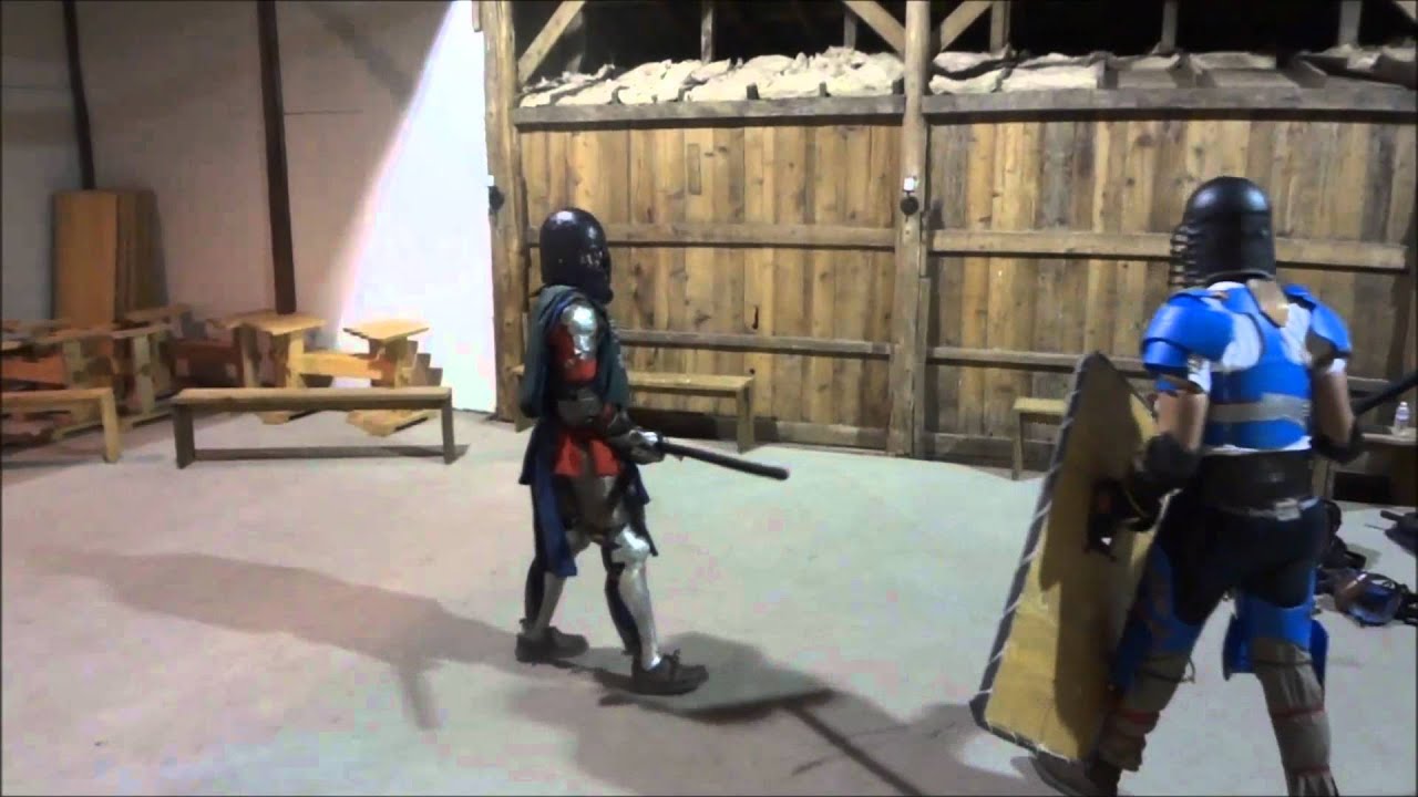 Practice fight. Trying to use a tower shield.