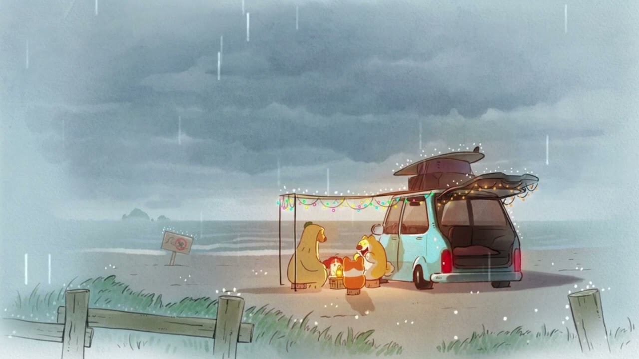 Emotional camping on rainy days🐾